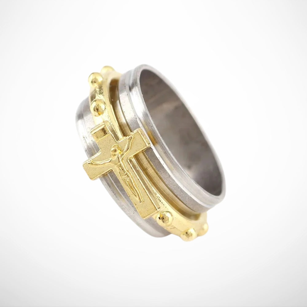 Gold Layered Religious Cross Ring