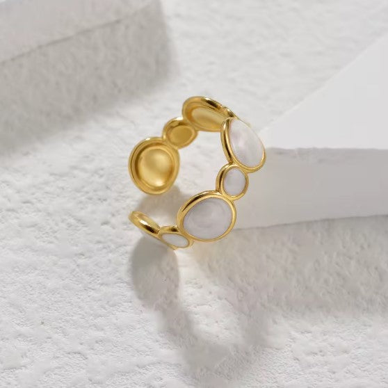 Vintage Minimalist Drop Of Oil Open Ring