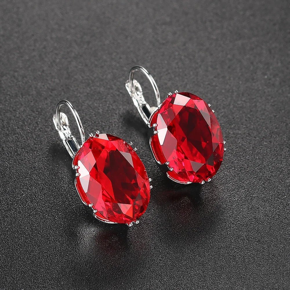 Classic Red Gemstone Earrings