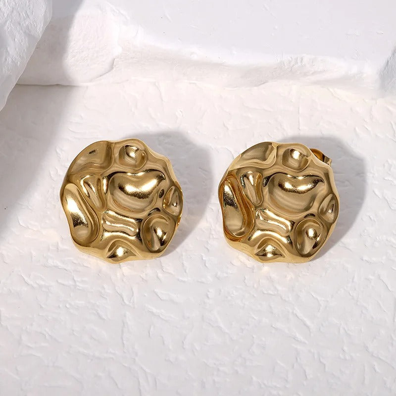 Vintage Abstract Gold Fluid Design Earrings