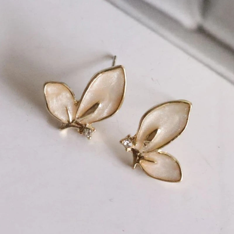 Vintage Gold Butterfly Stud Earrings