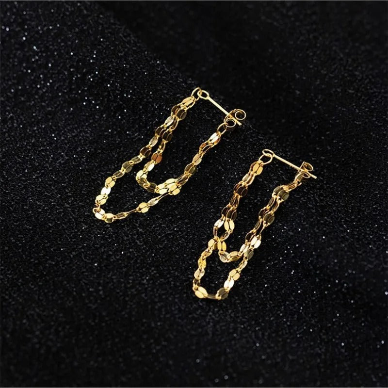 Vintage Gold Chain Drop Earrings