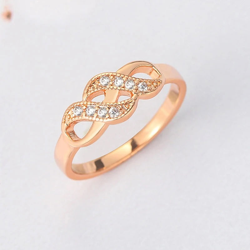 Vintage Rose Gold Twisted Infinity Knot Ring