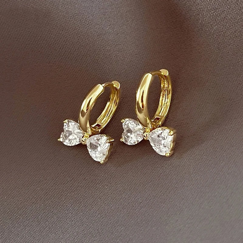 Vintage Gold Floral Bow Hoop Earrings
