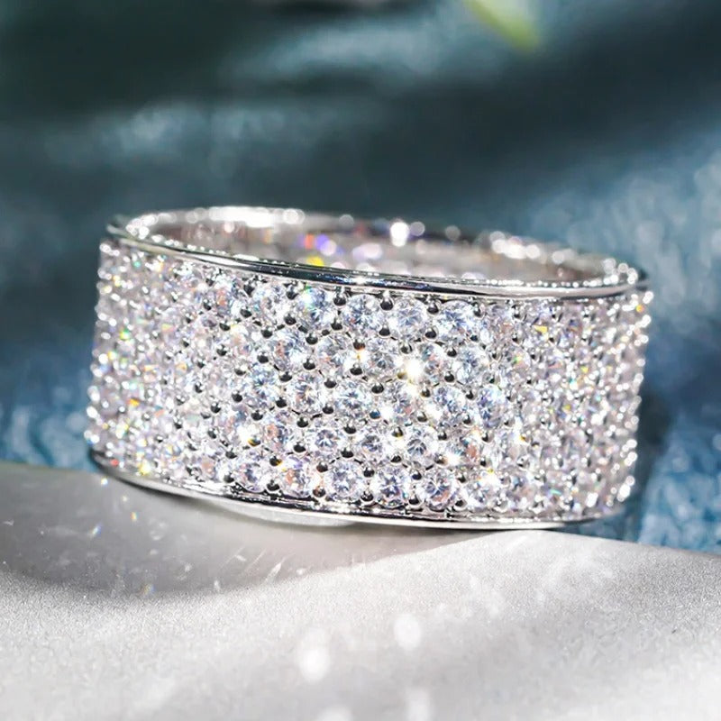 Sparkling Silver Crystal Promise Ring