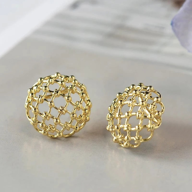 Vintage Gold Half-Ball Earrings