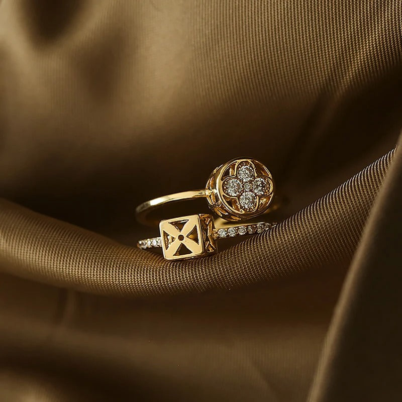 Vintage Gold Double Layer Adjustable Ring