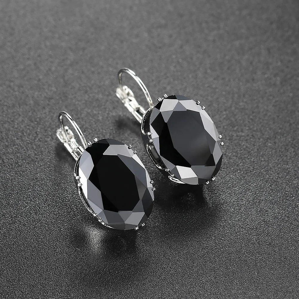 Classic Black Gemstone Earrings