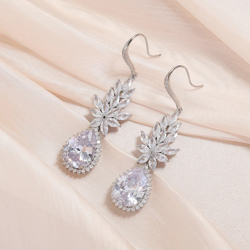 Silver Vintage Glam Drop Earrings
