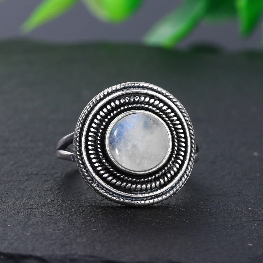 Vintage Moonstone Silver Ring