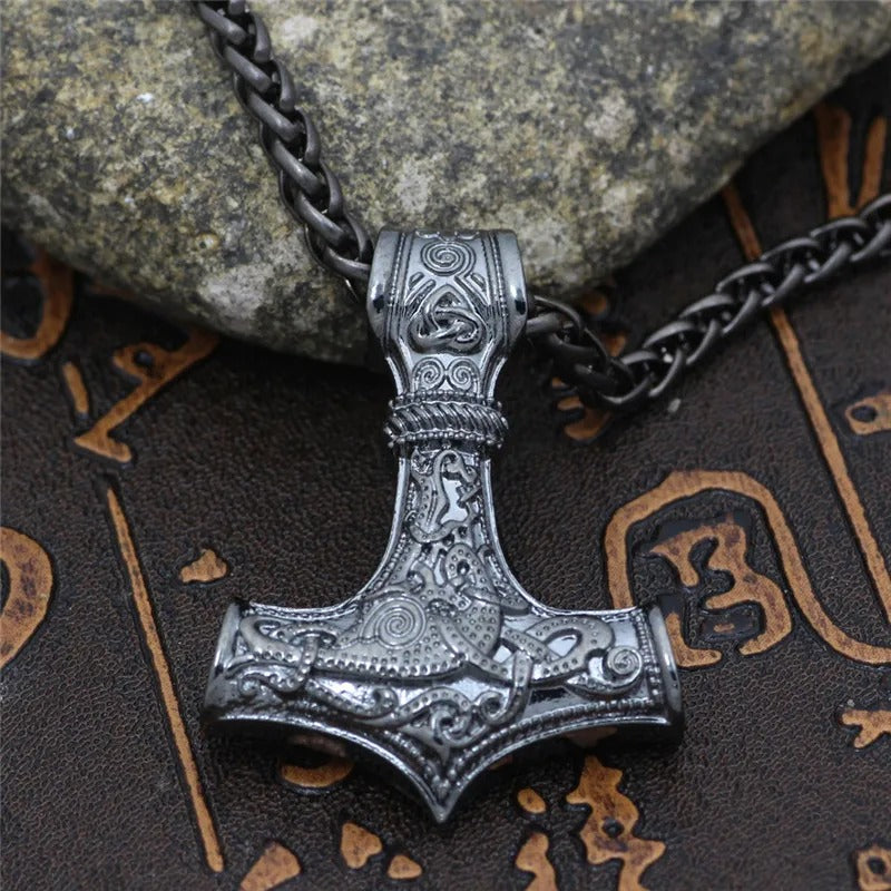 Vintage Silver Thor's Hammer Necklace