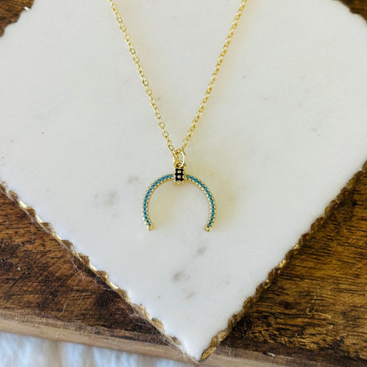 Elda Turquoise Horn Necklace