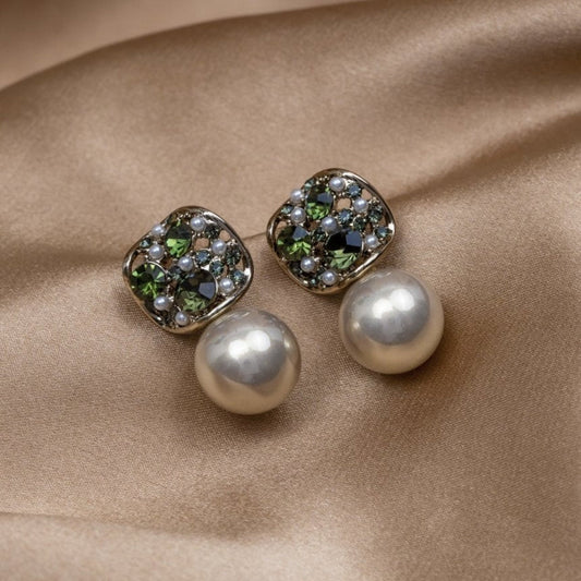 Precious Crystal and Pearl Earrings
