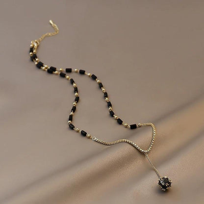 Luxury Black Crystal Zircon Ball Pendant