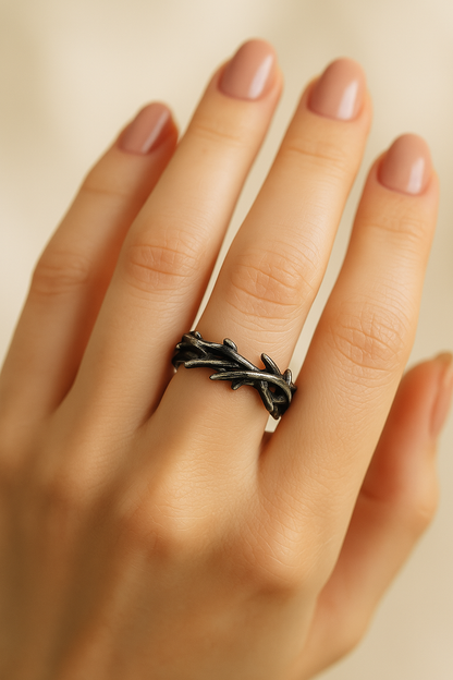 Vintage Black Crown of Thorns Ring