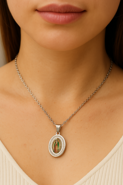 Spiritual Silver Virgin Mary Necklace