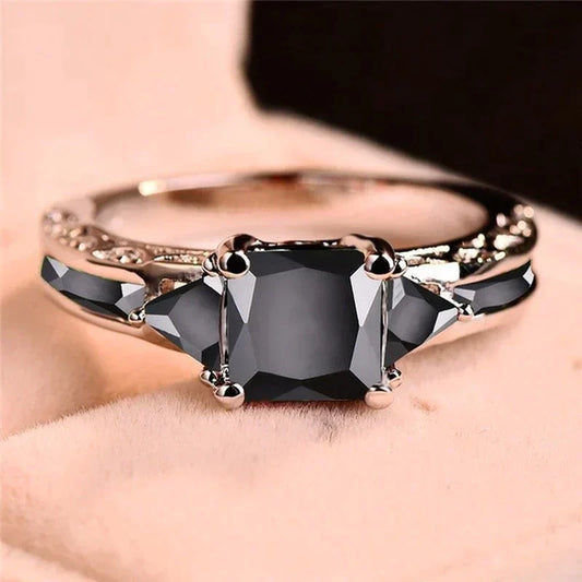 Silver Ring with Black Zirconium