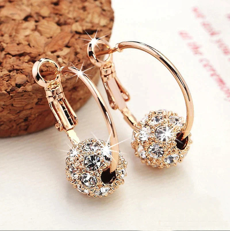 Shiny Sphere Earrings in Gold