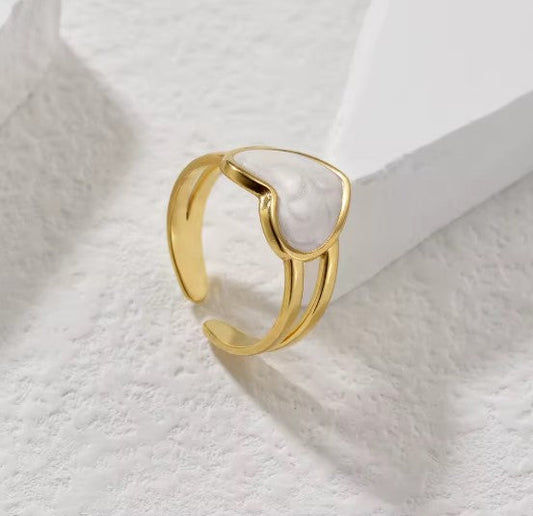 Classic Heart Minimalist Drop Ring