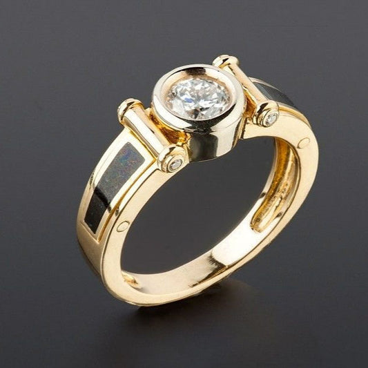 Vintage Black & Gold Zirconia Ring