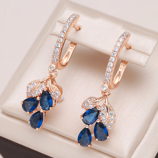 Elegant Blue Crystal Earrings