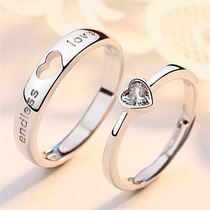 Set Vintage Love Rings in Silver