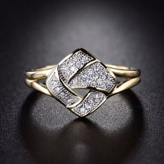 Vintage Bright Symbol Gold Ring