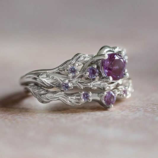 Vintage Purple Stone Silver Ring