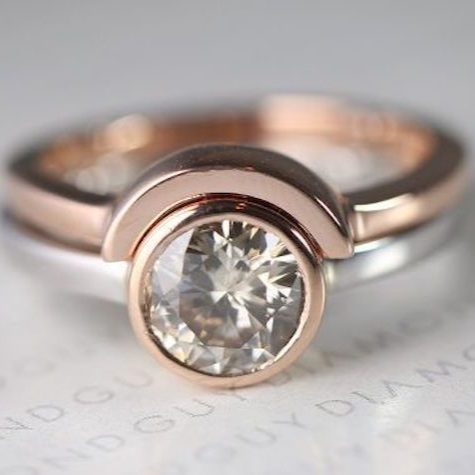 Vintage Rose & Silver Zirconia Ring