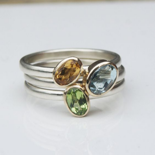 Vintage Nature Crystals Layered Ring