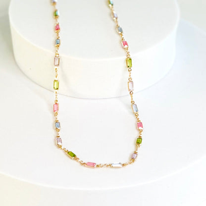 Isabella MultiColor CZ Stone Necklace