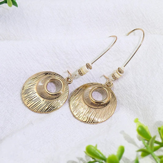 Vintage Gold Oval Hoop Earrings