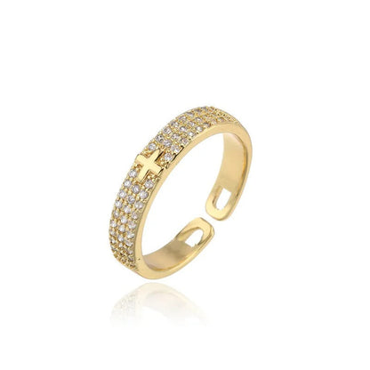 Gold Sparkling Faith Resizable Ring