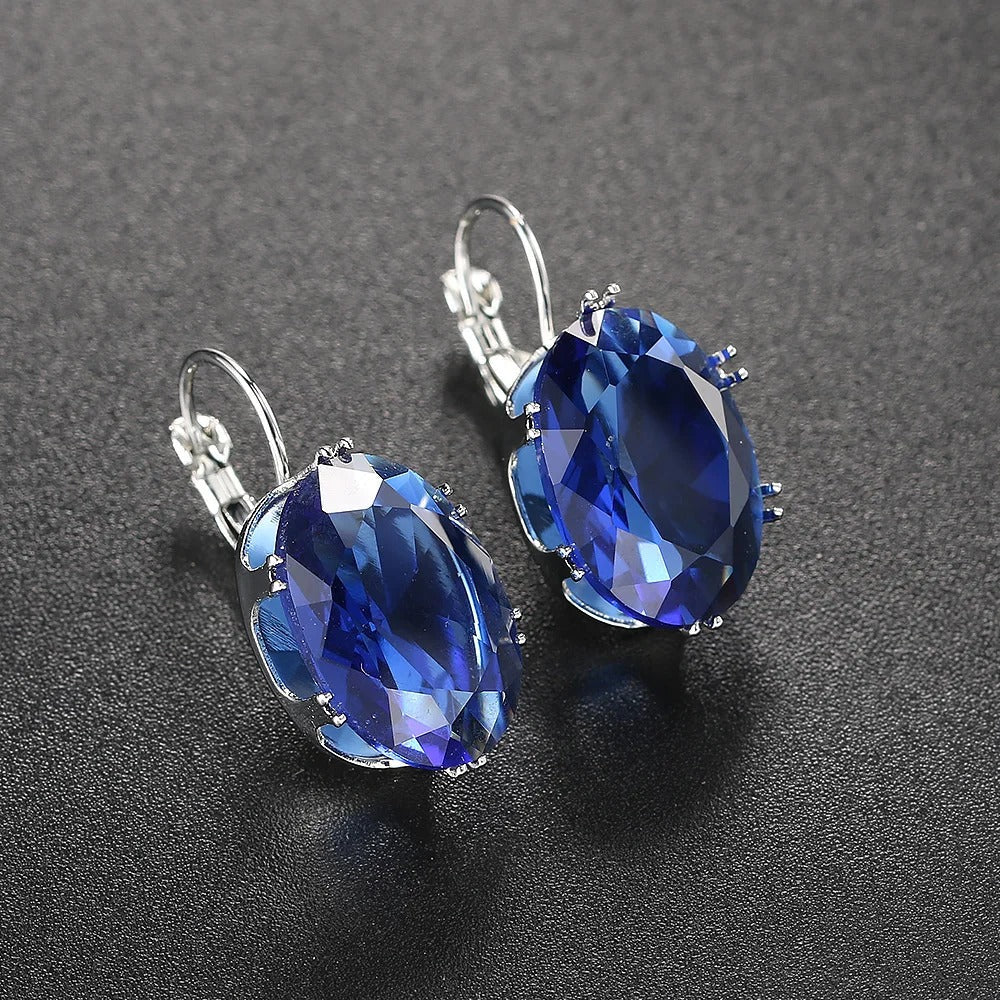 Classic Blue Gemstone Earrings