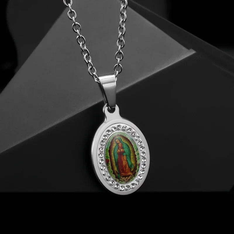 Spiritual Silver Virgin Mary Necklace