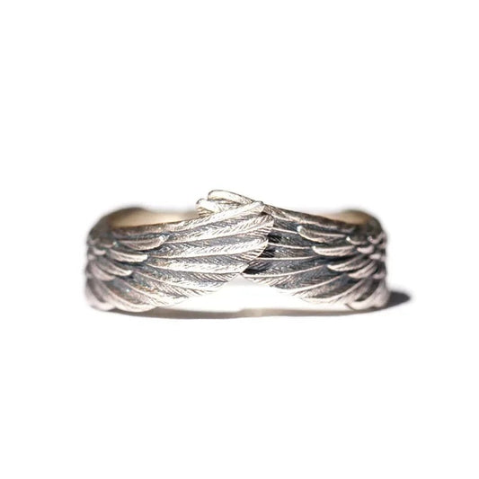 Winged Faith Silver Adjustable Ring