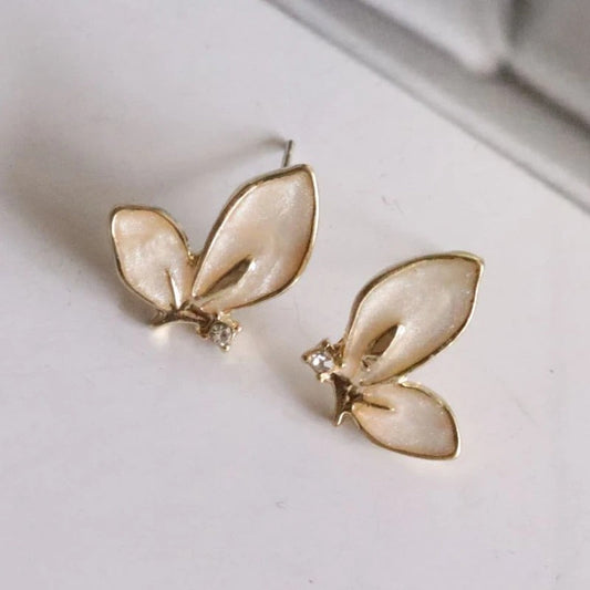 Vintage Gold Butterfly Stud Earrings