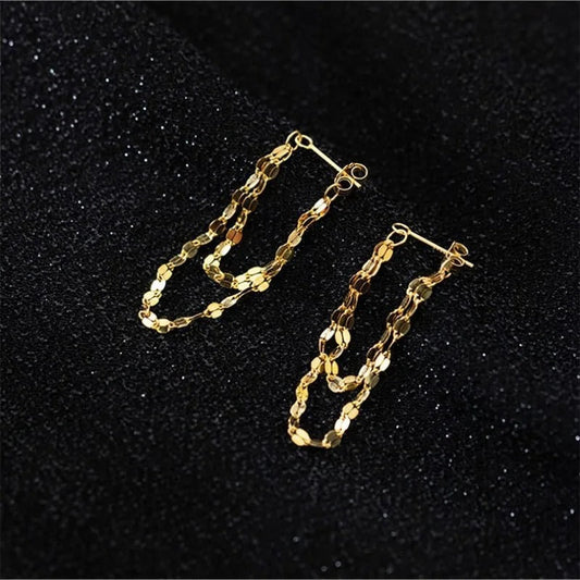 Vintage Gold Chain Drop Earrings