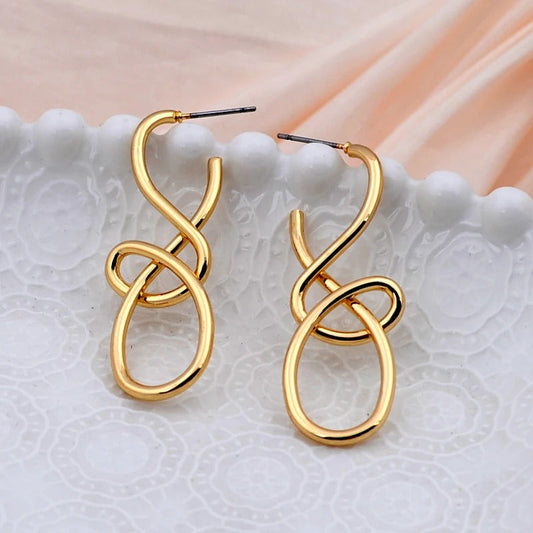 Vintage Gold Loop Twist Earrings