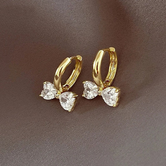 Vintage Gold Floral Bow Hoop Earrings