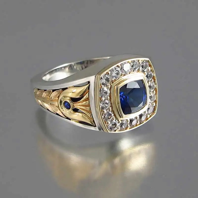 Vintage Mixed Metal Blue Stone Ring