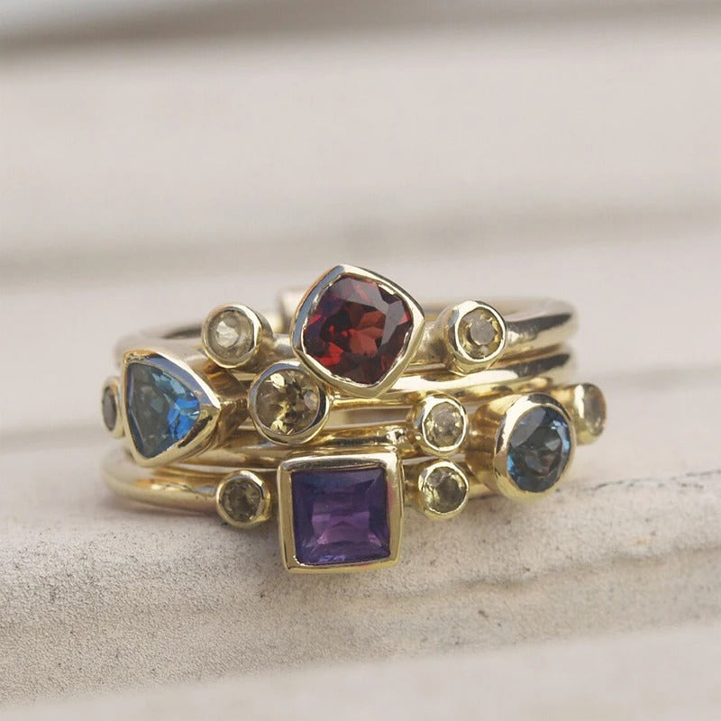 Multi-Gemstone Vintage Gold Ring