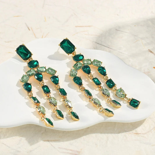 Vintage Green & Teal Gemstone Earrings