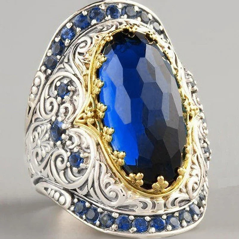 Vintage Silver Blue Royal Ring