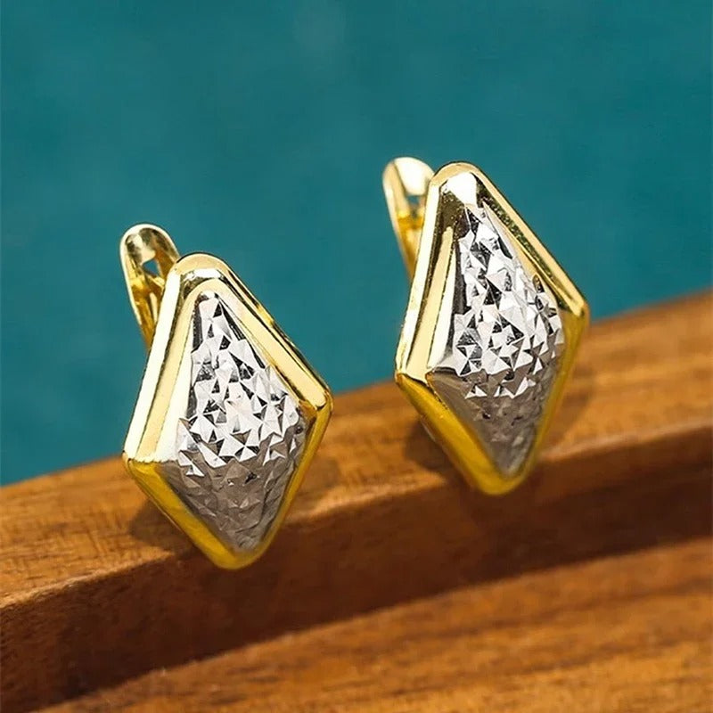 Vintage Gold Diamond Shape Earrings