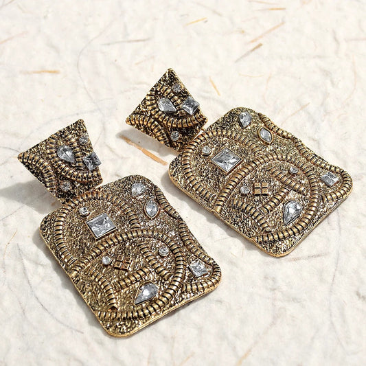 Vintage Silver & Gold Crystal Earrings