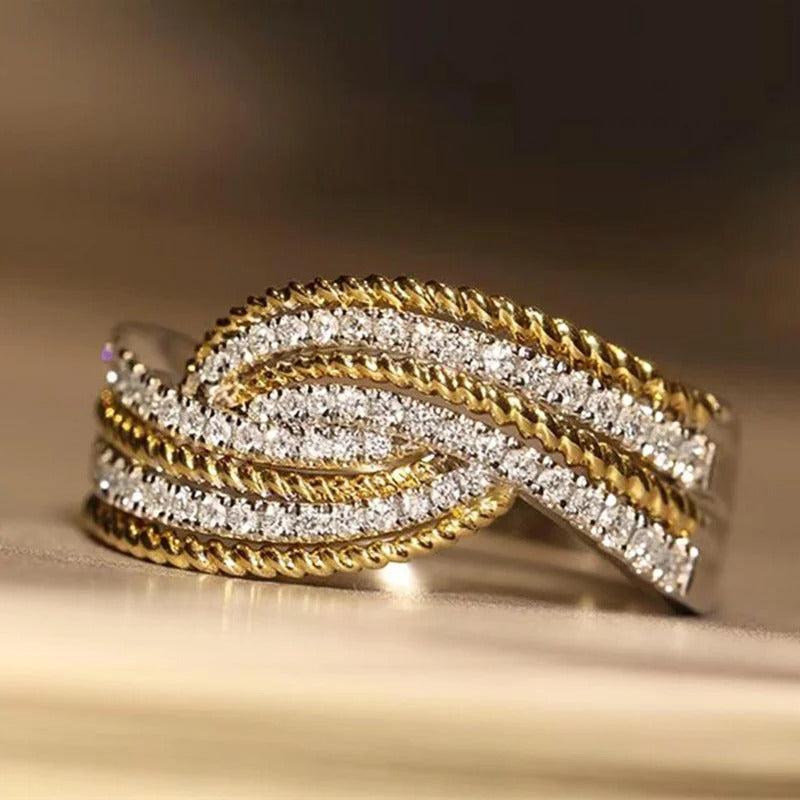 Vintage Two-Tone Gold Twisted Band Ring