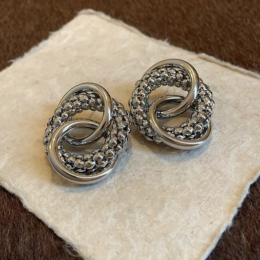 Vintage Silver Twist Knot Earrings