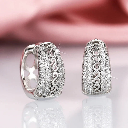 Silver Vintage Swirl Pattern Earrings