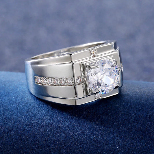 Silver Shiny Cubic Zirconia Ring